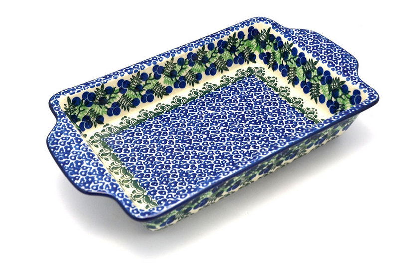 Ceramika Artystyczna Polish Pottery Baker - Rectangular with Tab Handles - 7 cups - Huckleberry A59-1413a (Ceramika Artystyczna)