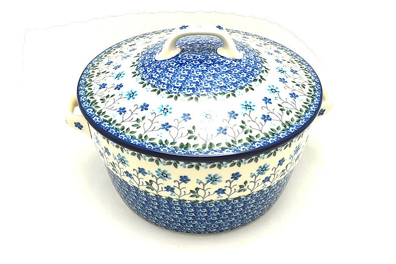Ceramika Artystyczna Polish Pottery Baker - Round Covered Casserole - Georgia Blue 278-2785a (Ceramika Artystyczna)
