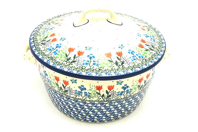 Ceramika Artystyczna Polish Pottery Baker - Round Covered Casserole - Tulip Horizon 278-2903a (Ceramika Artystyczna)
