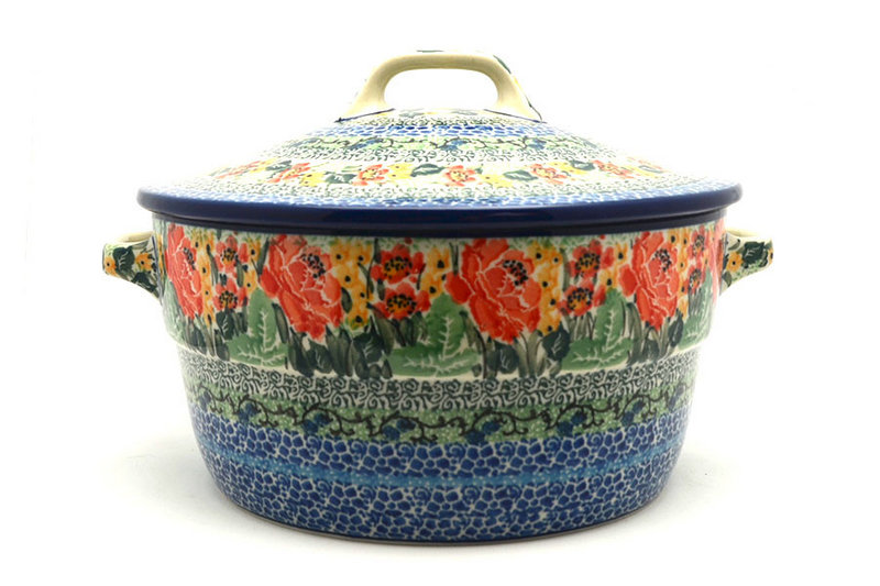 Ceramika Artystyczna Polish Pottery Baker - Round Covered Casserole - Unikat Signature - U4400 278-U4400 (Ceramika Artystyczna)