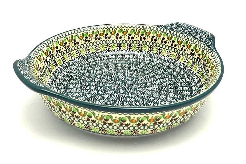 Ceramika Artystyczna Polish Pottery Baker - Round with Grips - Large - Mint Chip 417-2195q (Ceramika Artystyczna)