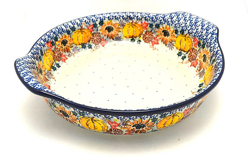 Ceramika Artystyczna Polish Pottery Baker - Round with Grips - Large - Unikat Signature U4741 417-U4741 (Ceramika Artystyczna)