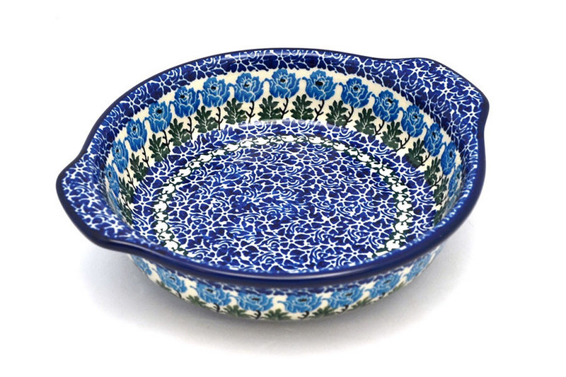 Ceramika Artystyczna Polish Pottery Baker - Round with Grips - Medium - Antique Rose 141-1390a (Ceramika Artystyczna)