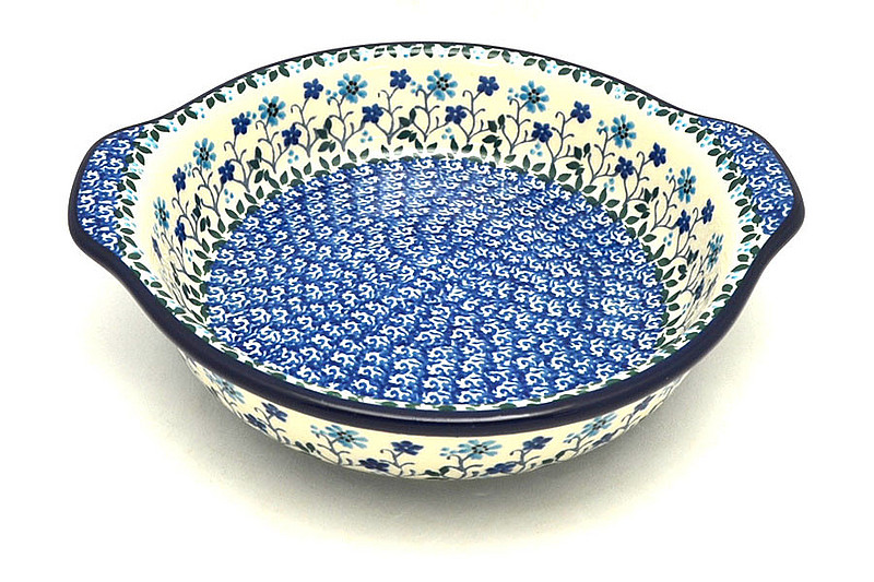 Ceramika Artystyczna Polish Pottery Baker - Round with Grips - Medium - Georgia Blue 141-2785a (Ceramika Artystyczna)
