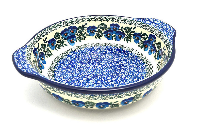 Ceramika Artystyczna Polish Pottery Baker - Round with Grips - Medium - Winter Viola 141-2273a (Ceramika Artystyczna)