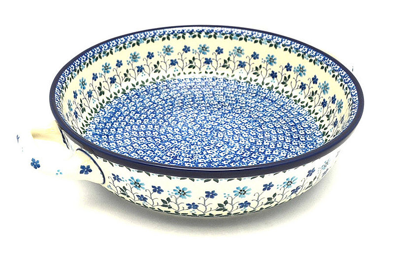 Ceramika Artystyczna Polish Pottery Baker - Round with Handles - 10" - Georgia Blue 420-2785a (Ceramika Artystyczna)