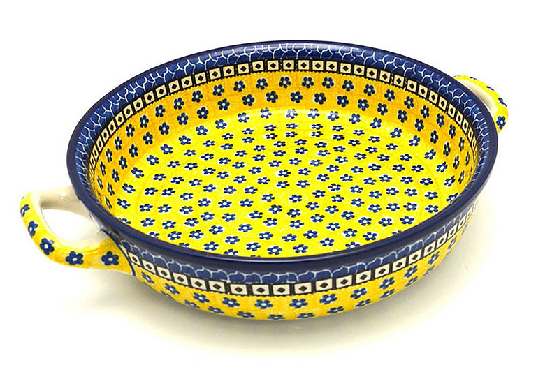 Ceramika Artystyczna Polish Pottery Baker - Round with Handles - 10" - Sunburst 420-859a (Ceramika Artystyczna)