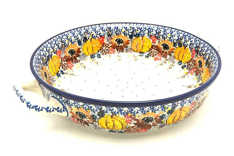 Ceramika Artystyczna Polish Pottery Baker - Round with Handles - 10" - Unikat Signature U4741 420-U4741 (Ceramika Artystyczna)