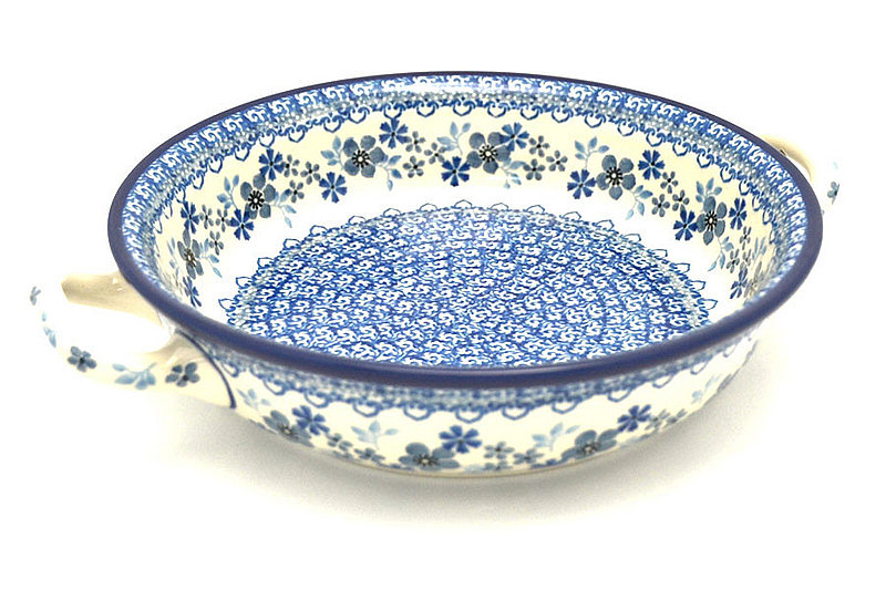Ceramika Artystyczna Polish Pottery Baker - Round with Handles - 8" - Blue Horizon 419-2333a (Ceramika Artystyczna)