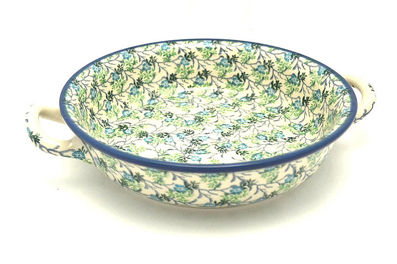 Polish Pottery Baker - Round with Handles -  8" - Summer Iv