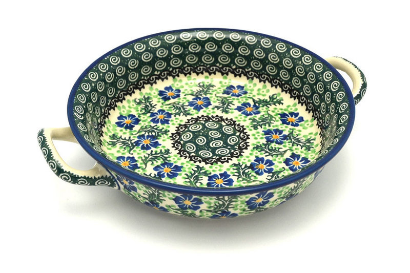 Polish Pottery Baker - Round with Handles -  8" - Sweet Violet