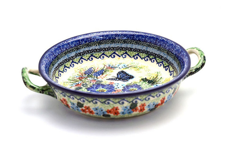 Ceramika Artystyczna Polish Pottery Baker - Round with Handles - 8" - Unikat Signature - U4600 419-U4600 (Ceramika Artystyczna)