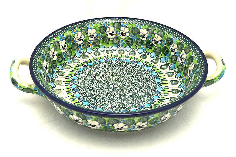 Ceramika Artystyczna Polish Pottery Baker - Round with Handles - 8" - Unikat Signature - U4795 419-U4795 (Ceramika Artystyczna)