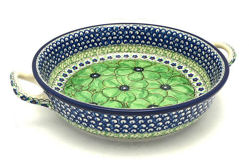 Ceramika Artystyczna Polish Pottery Baker - Round with Handles - 9" - Unikat Signature - U408A C39-U408A (Ceramika Artystyczna)