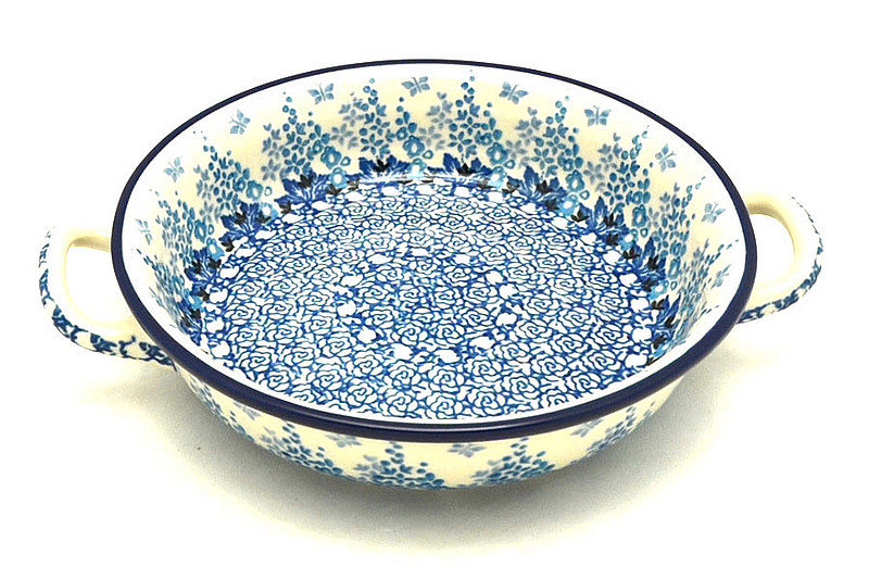 Ceramika Artystyczna Polish Pottery Baker - Round with Handles - Single Serve - Blue Sage C40-3277a (Ceramika Artystyczna)
