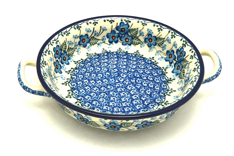 Ceramika Artystyczna Polish Pottery Baker - Round with Handles - Single Serve - Parisian Posies C40-2272a (Ceramika Artystyczna)
