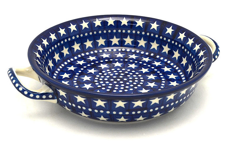 Ceramika Artystyczna Polish Pottery Baker - Round with Handles - Single Serve - Starlight C40-119a (Ceramika Artystyczna)