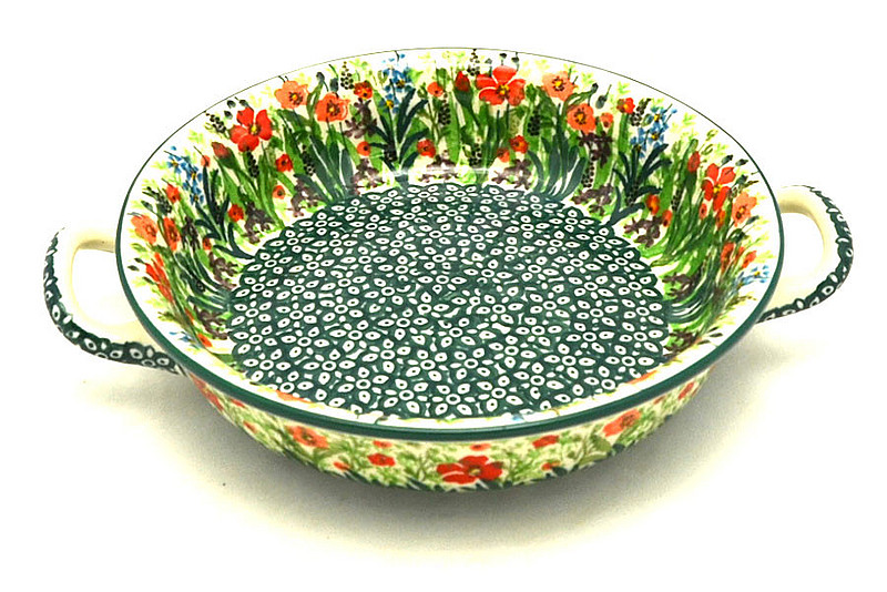 Ceramika Artystyczna Polish Pottery Baker - Round with Handles - Single Serve - Unikat Signature - U4335 C40-U4335 (Ceramika Artystyczna)