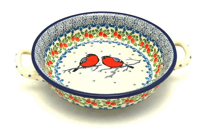 Ceramika Artystyczna Polish Pottery Baker - Round with Handles - Single Serve - Unikat Signature - U5179 C40-U5179 (Ceramika Artystyczna)