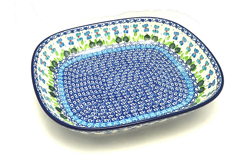 Ceramika Artystyczna Polish Pottery Baker - Shallow Rectangular - Medium - Dutch Iris 158-2668a (Ceramika Artystyczna)