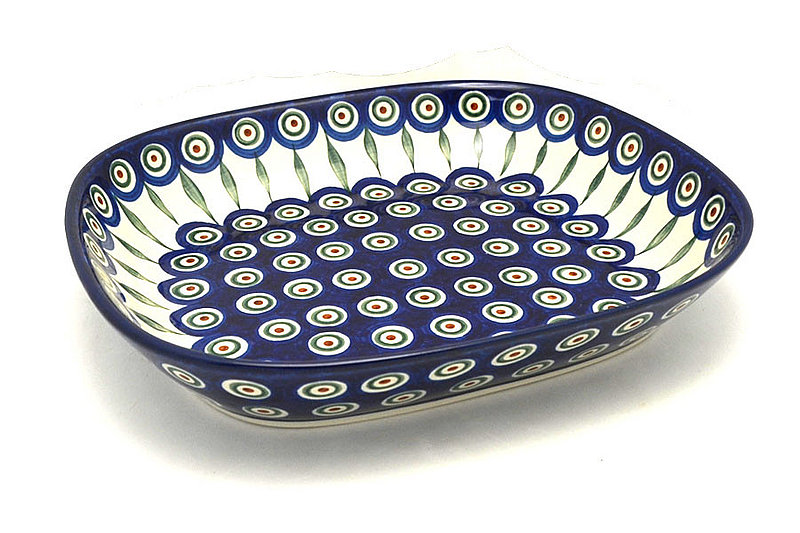 Ceramika Artystyczna Polish Pottery Baker - Shallow Rectangular - Medium - Peacock 158-054a (Ceramika Artystyczna)