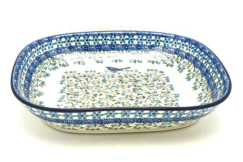 Ceramika Artystyczna Polish Pottery Baker - Shallow Rectangular - Medium - Song Bird 158-1932a (Ceramika Artystyczna)
