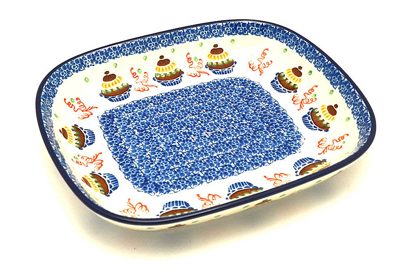 Ceramika Artystyczna Polish Pottery Baker - Shallow Rectangular - Small - Cupcake 159-1597a (Ceramika Artystyczna)