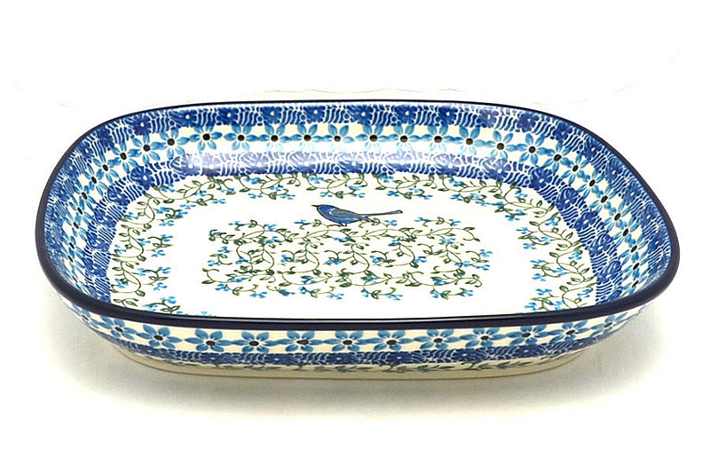 Ceramika Artystyczna Polish Pottery Baker - Shallow Rectangular - Small - Song Bird 159-1932a (Ceramika Artystyczna)
