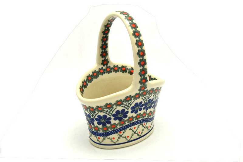 Polish Pottery Basket - Small Hand - Primrose