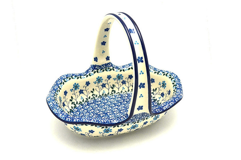 Ceramika Artystyczna Polish Pottery Basket -Small Oval - Georgia Blue A21-2785a (Ceramika Artystyczna)