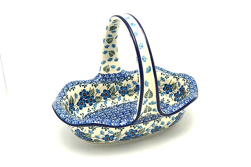 Ceramika Artystyczna Polish Pottery Basket -Small Oval - Parisian Posies A21-2272a (Ceramika Artystyczna)