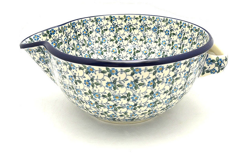 Ceramika Artystyczna Polish Pottery Batter Bowl - 2 quart - Forget-Me-Knot 714-2089a (Ceramika Artystyczna)