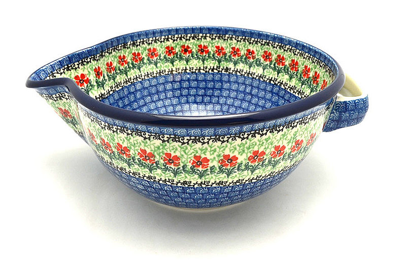 Polish Pottery Batter Bowl - 2 quart - Maraschino