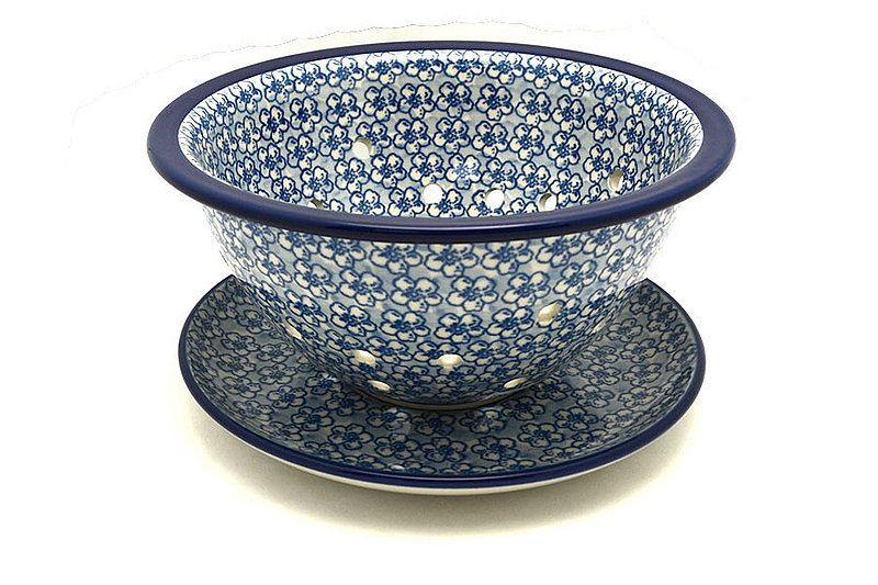 Polish Pottery Berry Bowl with Saucer - Daisy Flurry
