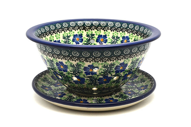 Polish Pottery Berry Bowl with Saucer - Sweet Violet