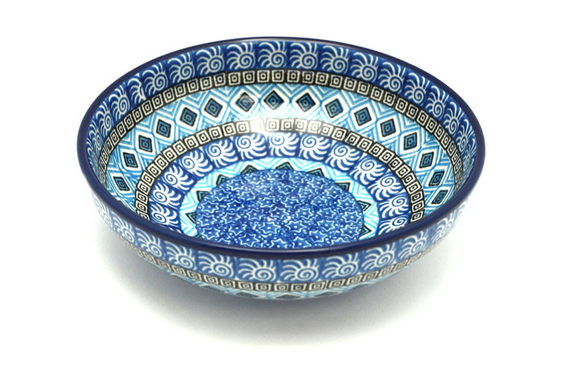 Polish Pottery Bowl - Contemporary Salad - Aztec Sky