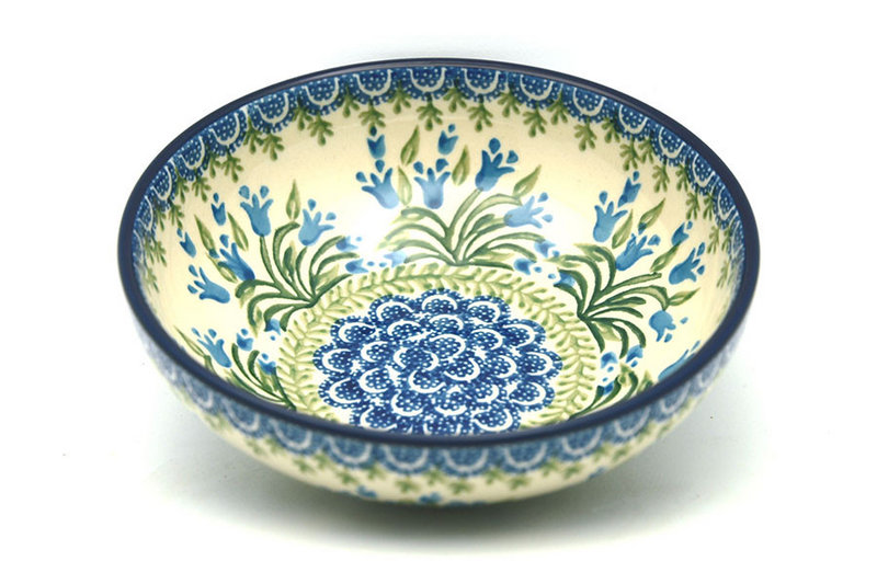 Polish Pottery Bowl -Contemporary Salad - Blue Bells