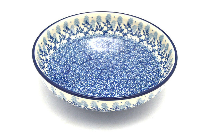 Polish Pottery Bowl - Contemporary Salad - Blue Bonnets