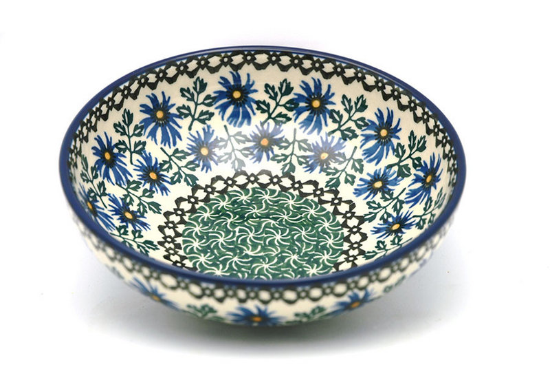 Polish Pottery Bowl - Contemporary Salad - Blue Chicory
