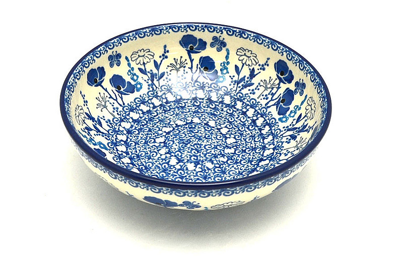 Ceramika Artystyczna Polish Pottery Bowl - Contemporary Salad - Evening Poppies B90-2902a (Ceramika Artystyczna)