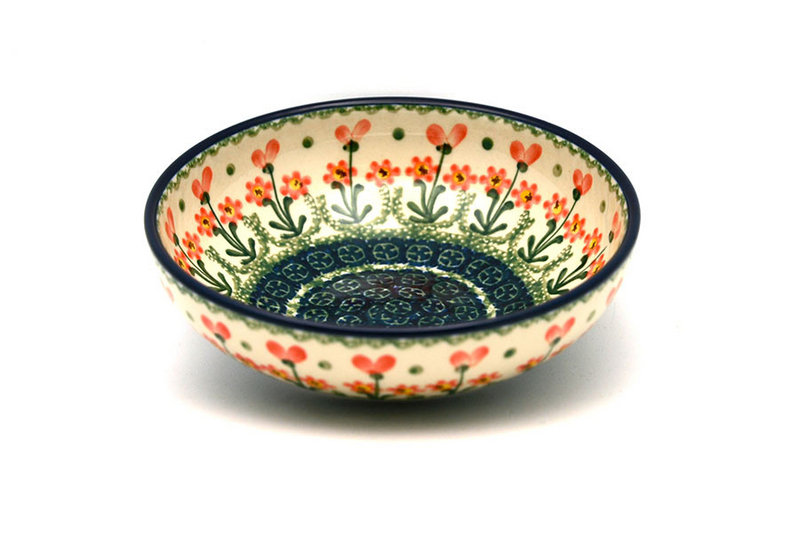 Ceramika Artystyczna Polish Pottery Bowl - Contemporary Salad - Peach Spring Daisy B90-560a (Ceramika Artystyczna)