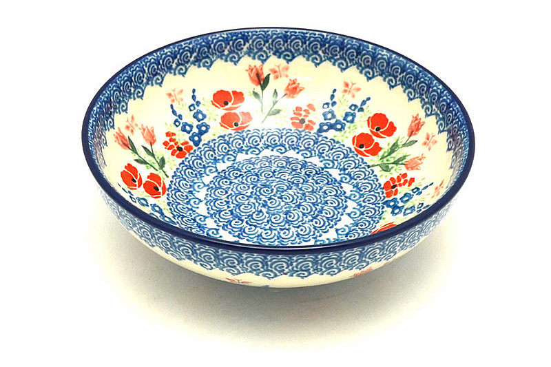 Ceramika Artystyczna Polish Pottery Bowl - Contemporary Salad - Whimsical Garden B90-3220a (Ceramika Artystyczna)