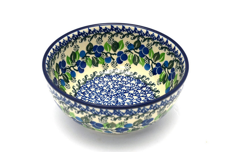 Ceramika Artystyczna Polish Pottery Bowl - Coupe Cereal - Blue Berries C38-1416a (Ceramika Artystyczna)