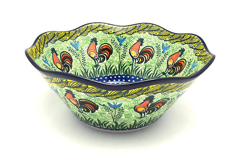 Ceramika Artystyczna Polish Pottery Bowl - Curvy Edge - 10" - Unikat Signature U2663 692-U2663 (Ceramika Artystyczna)