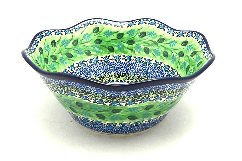 Ceramika Artystyczna Polish Pottery Bowl - Curvy Edge - 10" - Unikat Signature U3271 692-U3271 (Ceramika Artystyczna)