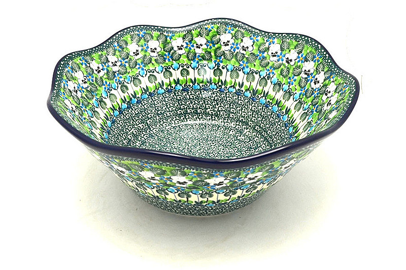 Ceramika Artystyczna Polish Pottery Bowl - Curvy Edge - 10" - Unikat Signature U4795 692-U4795 (Ceramika Artystyczna)