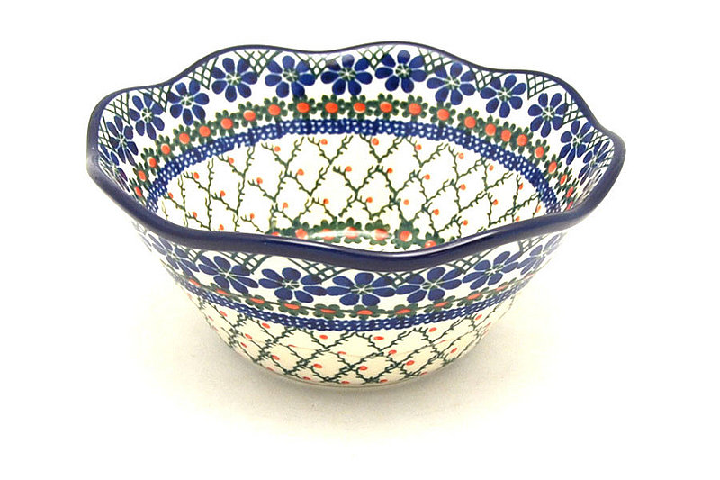 Polish Pottery Bowl - Curvy Edge - 8" - Primrose
