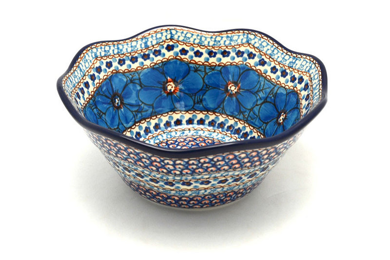 Ceramika Artystyczna Polish Pottery Bowl - Curvy Edge - 8" - Unikat Signature U408C 691-U408C (Ceramika Artystyczna)