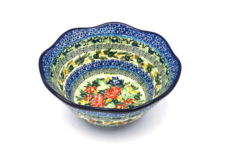 Ceramika Artystyczna Polish Pottery Bowl - Curvy Edge - 8" - Unikat Signature U4400 691-U4400 (Ceramika Artystyczna)
