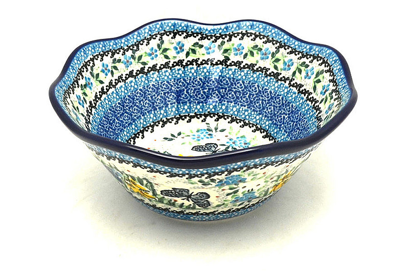 Ceramika Artystyczna Polish Pottery Bowl - Curvy Edge - 8" - Unikat Signature U5132 691-U5132 (Ceramika Artystyczna)